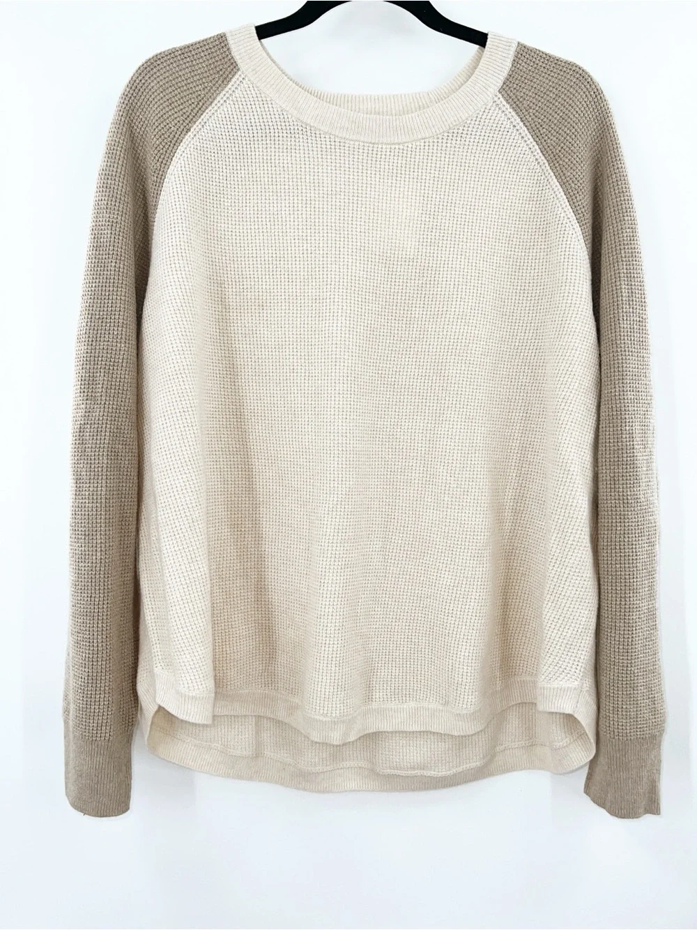 Madewell NWT Jane Waffle Stitch Sweater in Heather Cement size XL